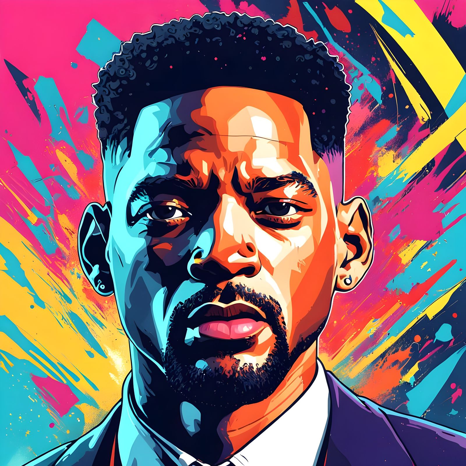 Screaming Will Smith in Pop Art Explosion