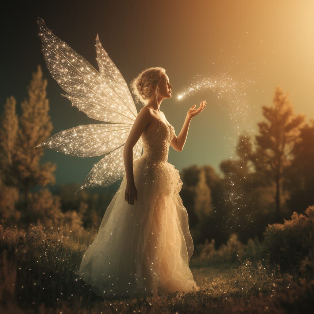 Fairy Sings Lullaby in Enchanted Forest at Dusk