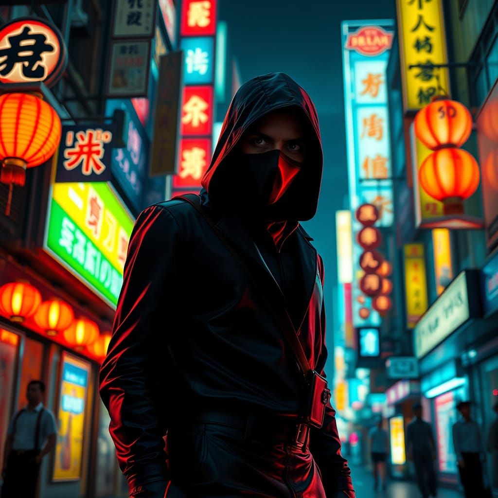 Neon Tokyo Spy: Detailed Matte Painting