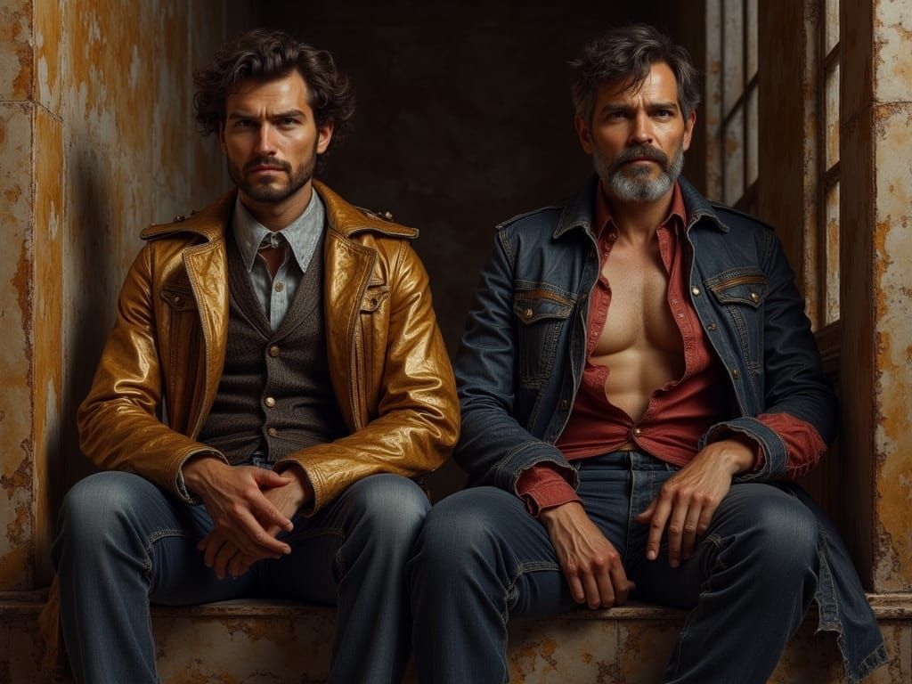 Dual Portrait of Dignified Men in Goya Style