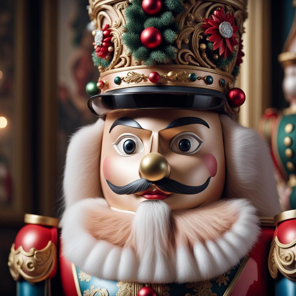 Majestic Nutcracker Portrait in Sugar Style, 8K