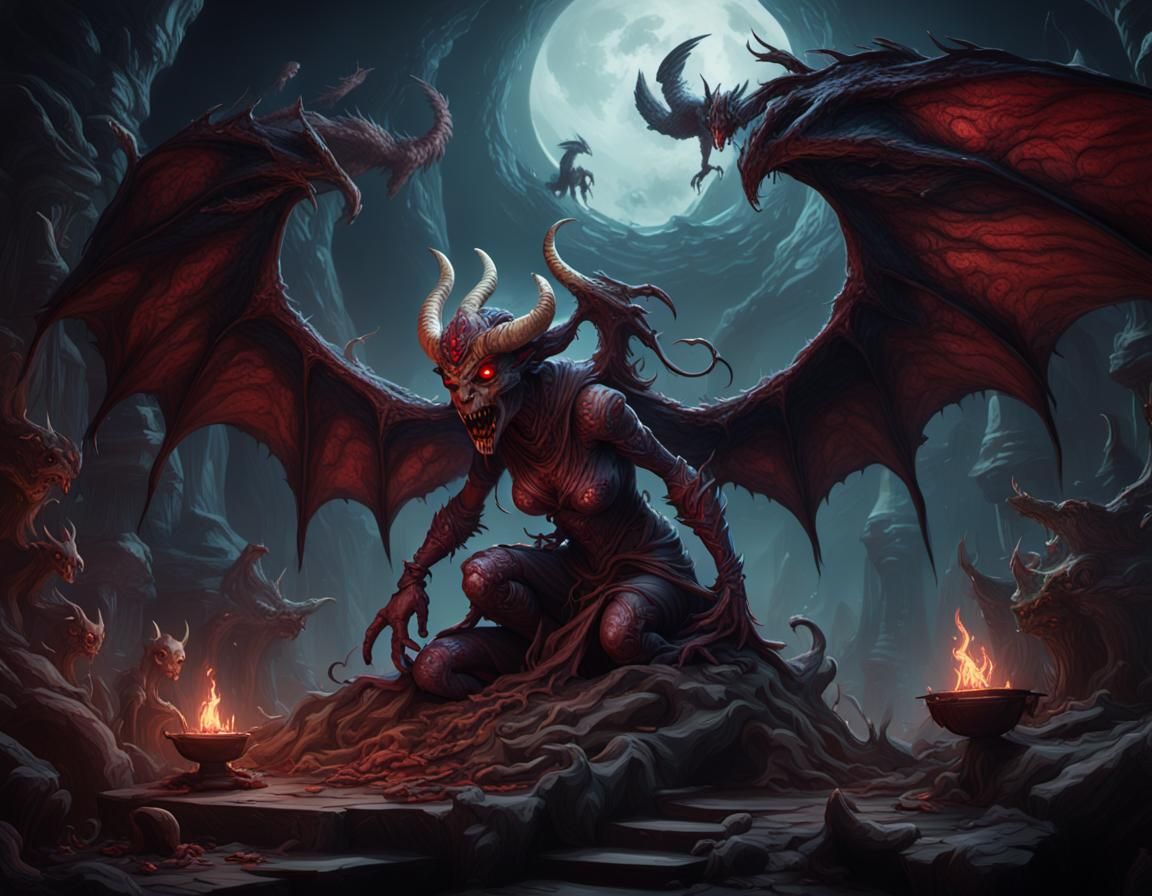 Lilith: Demon Mother in Detailed Fantasy Art