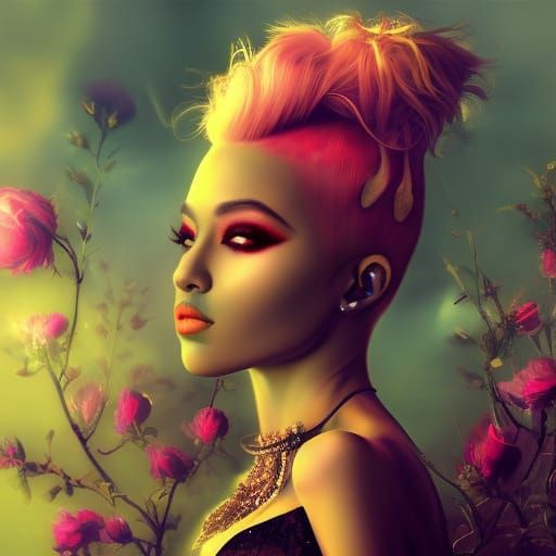 Shiny Aesthetic Flower in Detailed Matte Painting