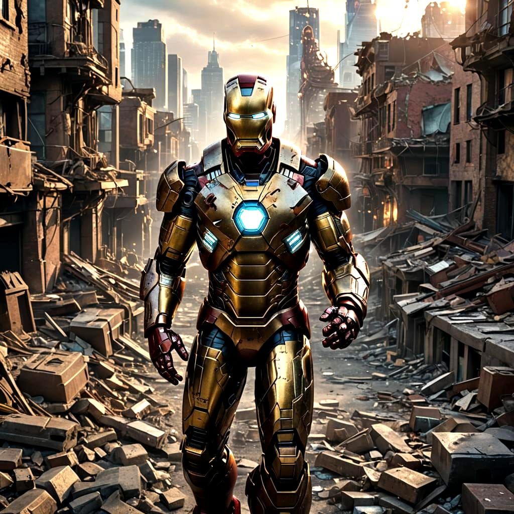 Iron Man Holds Infinity Gauntlet