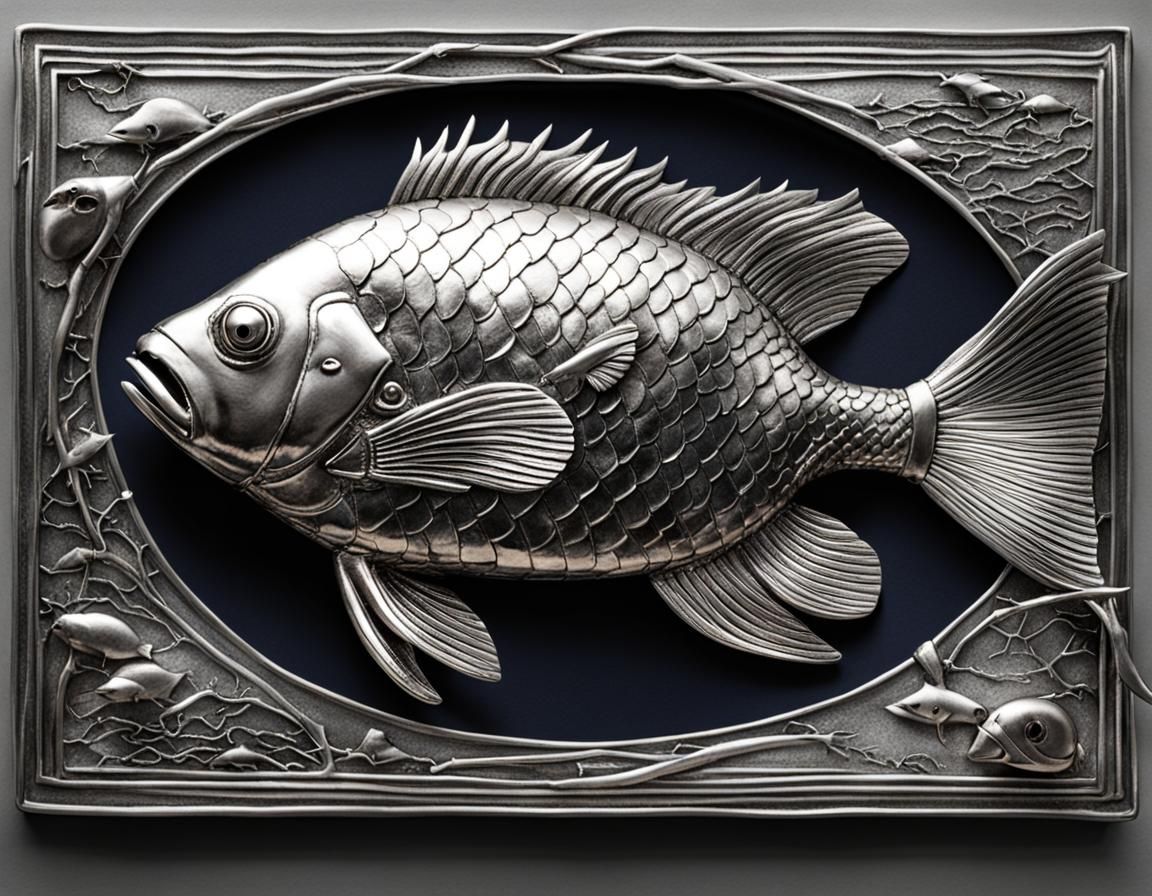 Silver Fish Metalwork Sculpture