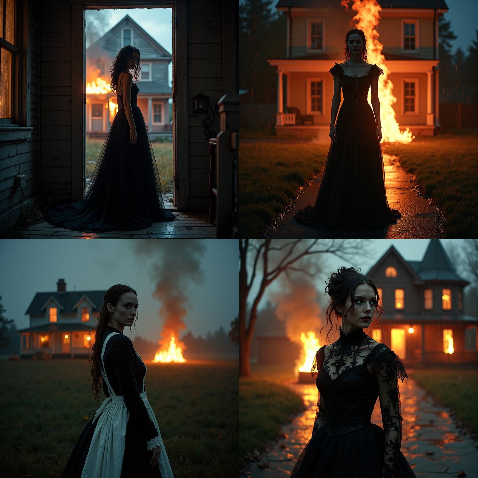 Tim Burton Style American Gothic Halloween