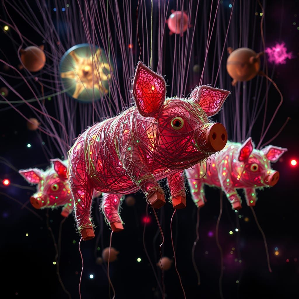String Pigs Discover Deep Space in Cubo-Futurism