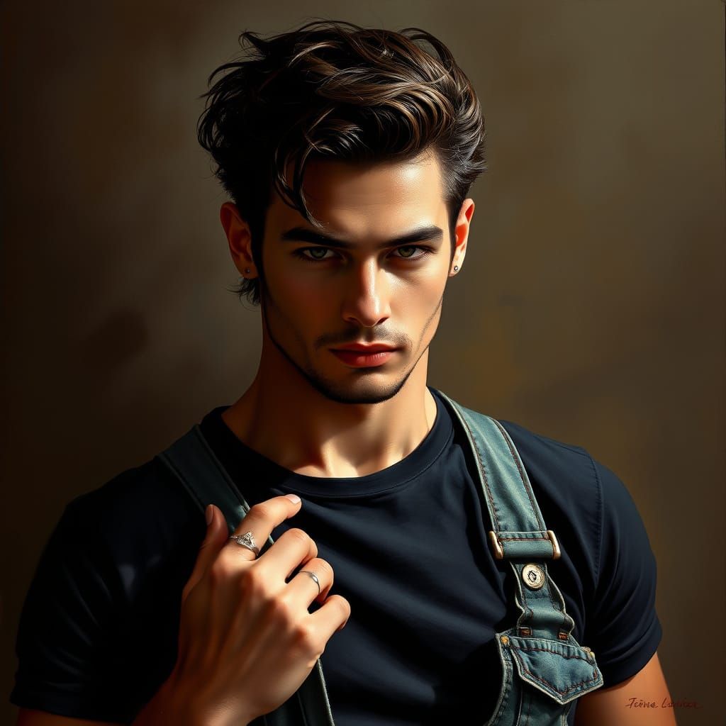 Hyperrealistic Portrait of Rustan Blancard in Oil