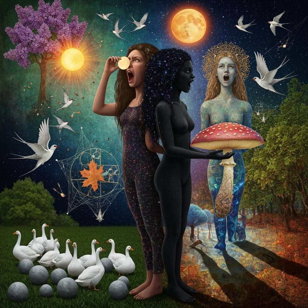 Cosmic Goddesses in Dramatic Cosmic Scene