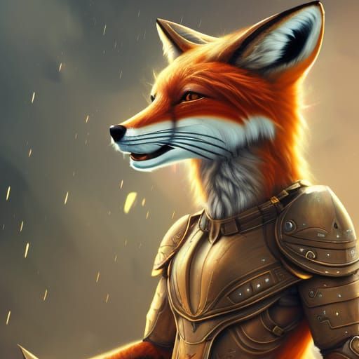 Anthropomorphic Fox Warrior in Detailed Armor