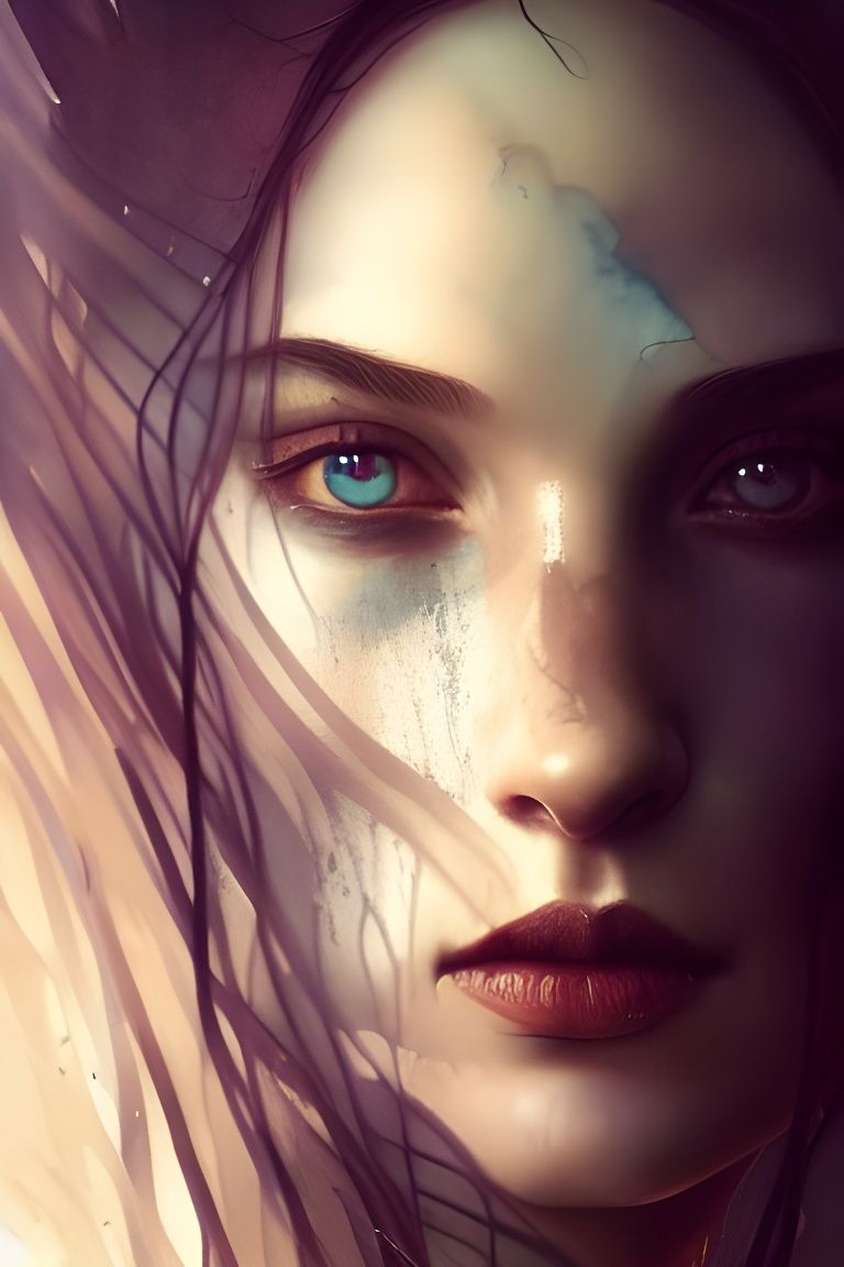 Yennefer Portrait in Art Nouveau Style