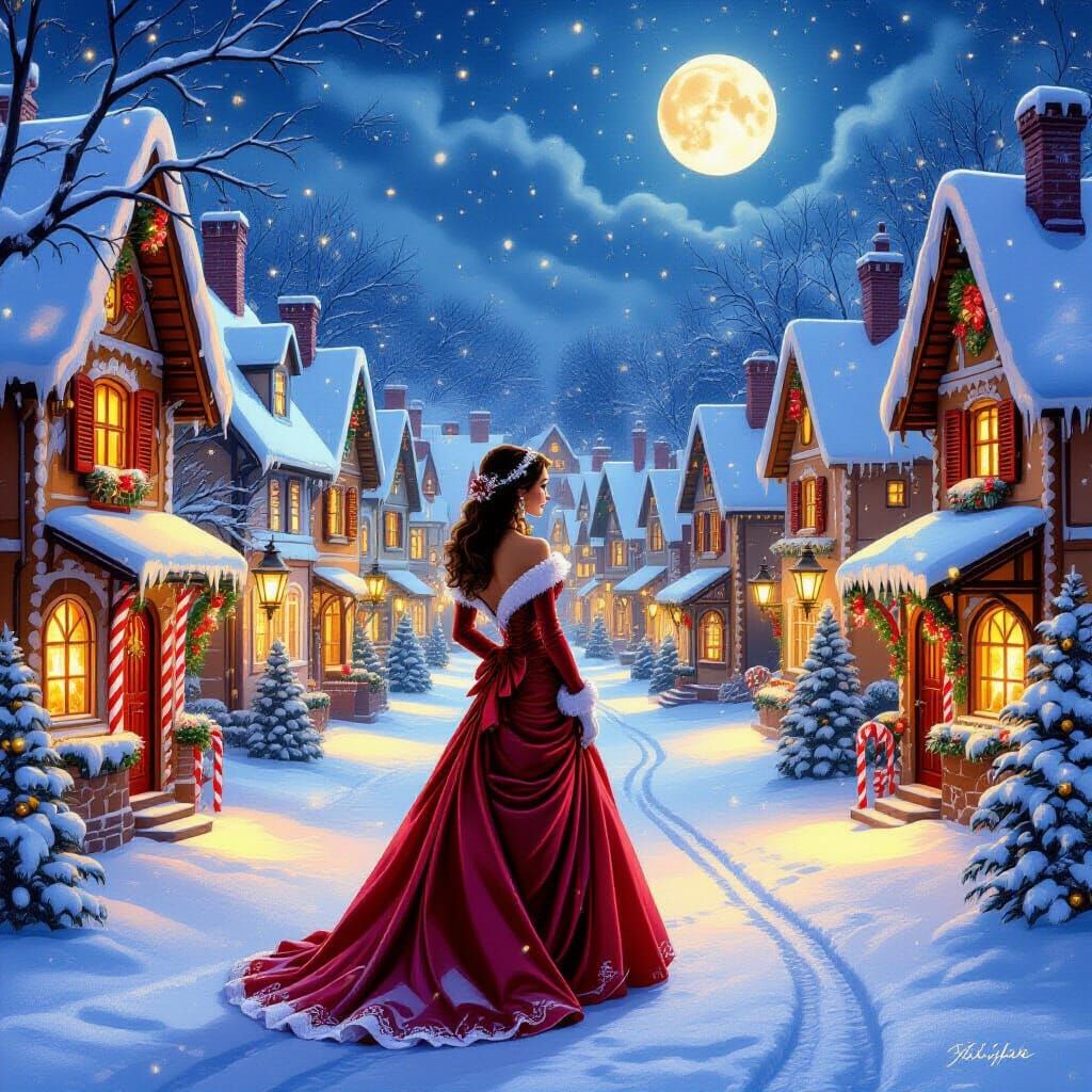 Nyssa Al Ghul in Festive Christmas Village Square