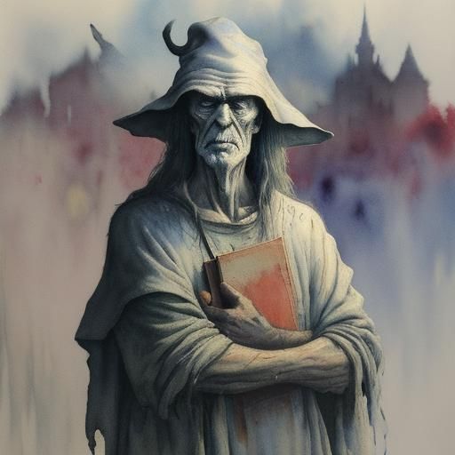 Sinister Sack Man in Gouache and Watercolor