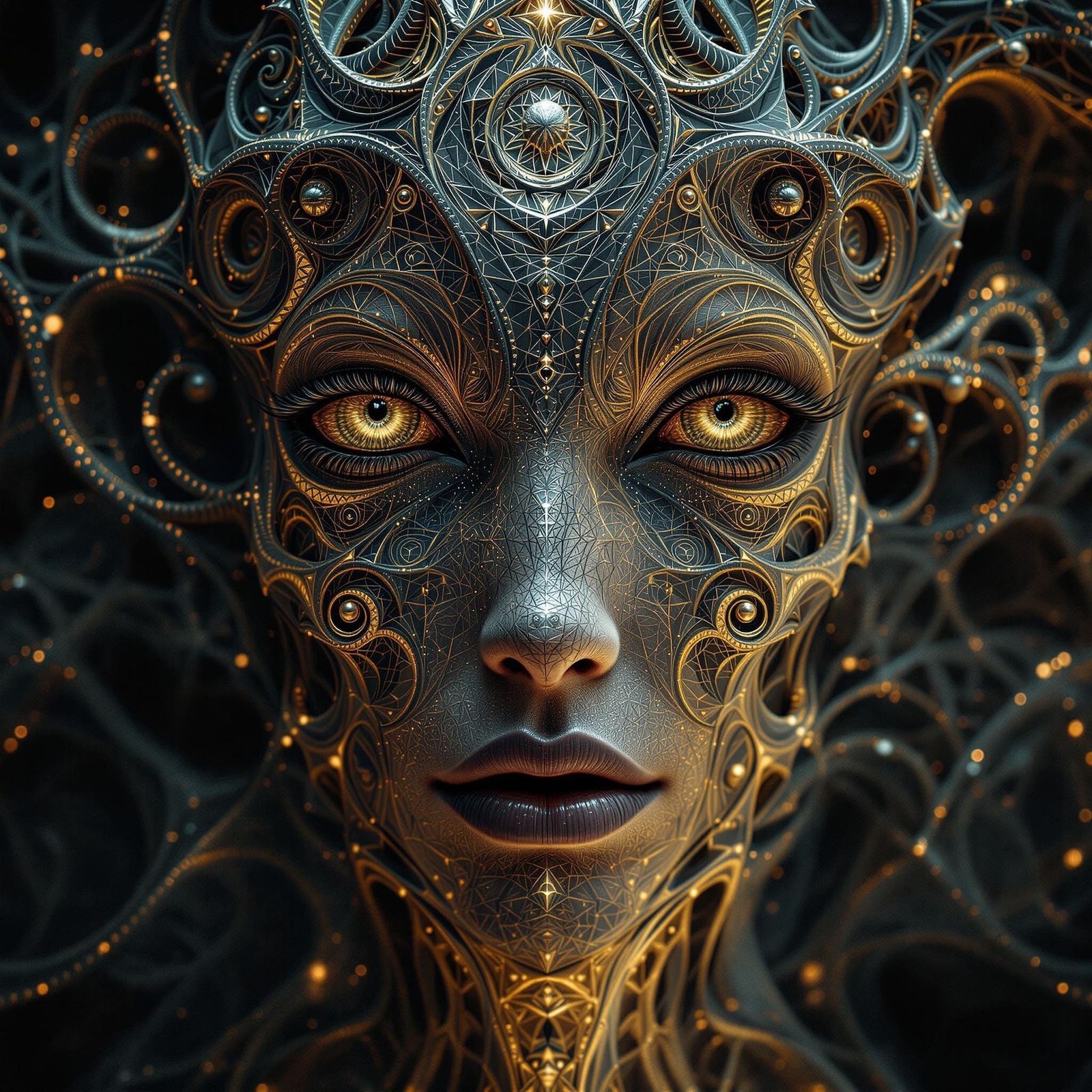 Fractal Portrait of Enigmatic Entity in Cosmic Style