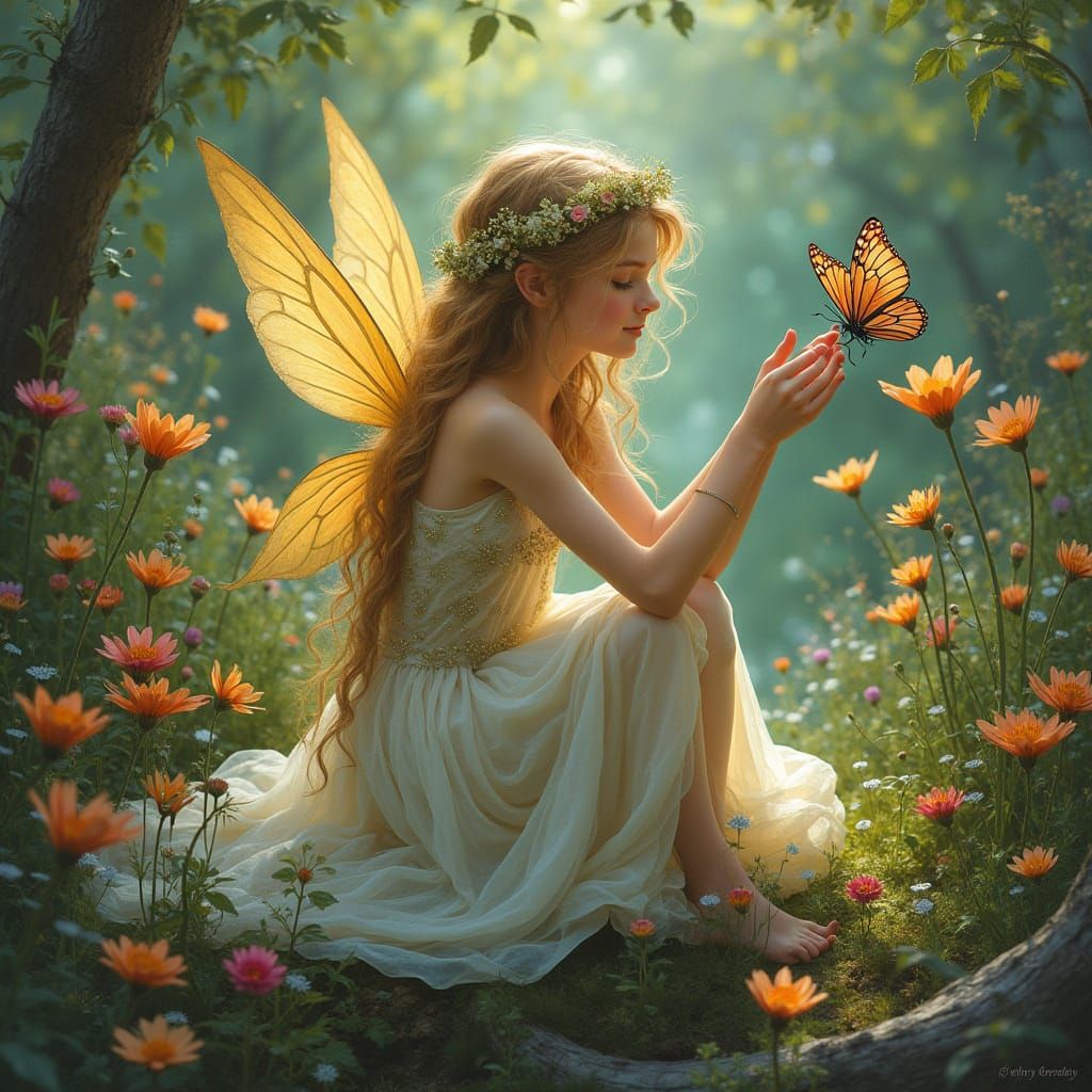 Whimsical Fairy in Enchanted Forest