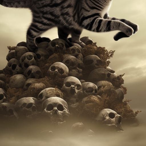 Cat King on Skull Mountain: Digital Matte Painting