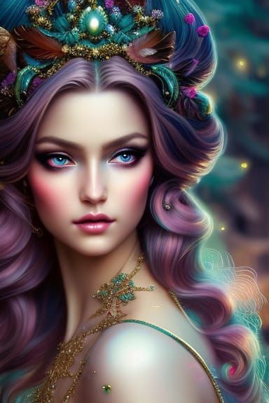 Beautiful Christmas Fairy Goddess in Hyperdetailed Snow