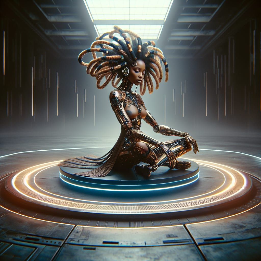 Afrofuturistic Cyborg in Futuristic Couture