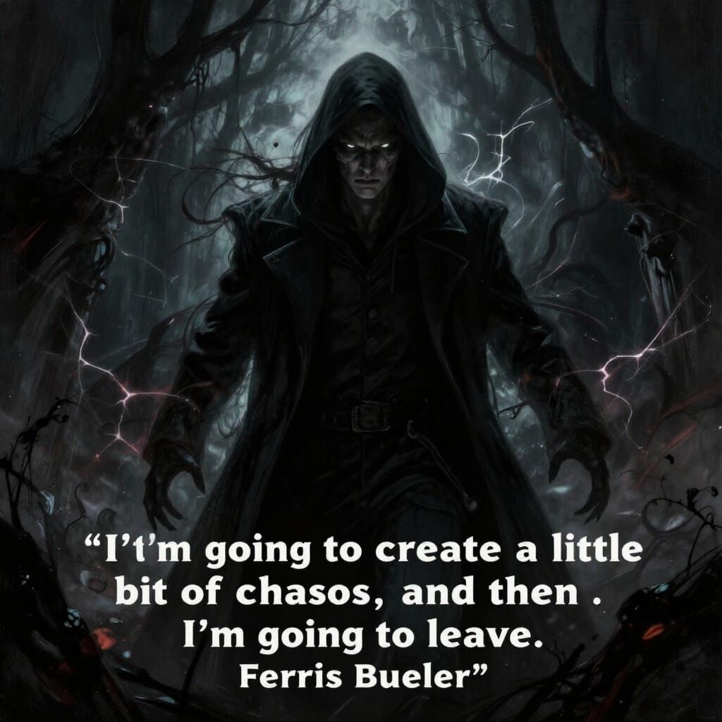 Mysterious Figure Emerges from Shadows in Gothic Digital Art