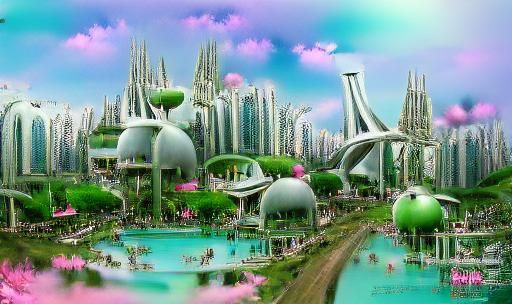 Utopian Futuristic Alien Cityscape