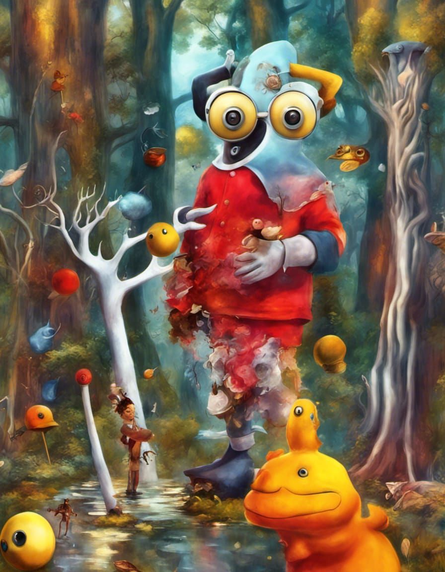 Biopunk Garden in Summer, Surreal Magical Realism