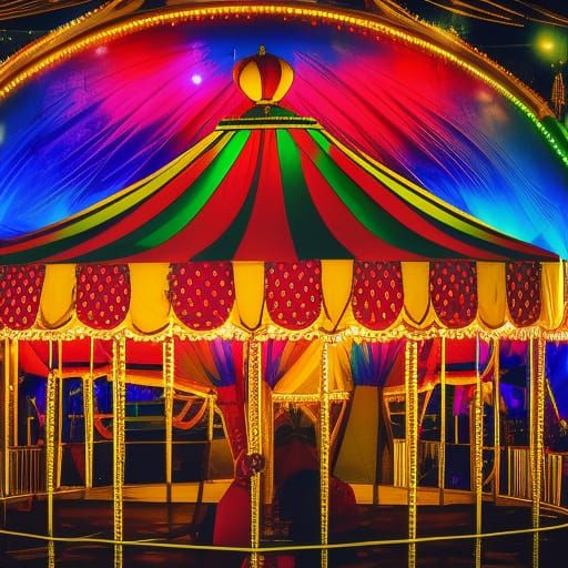 Magical Night Circus in Vibrant Colors