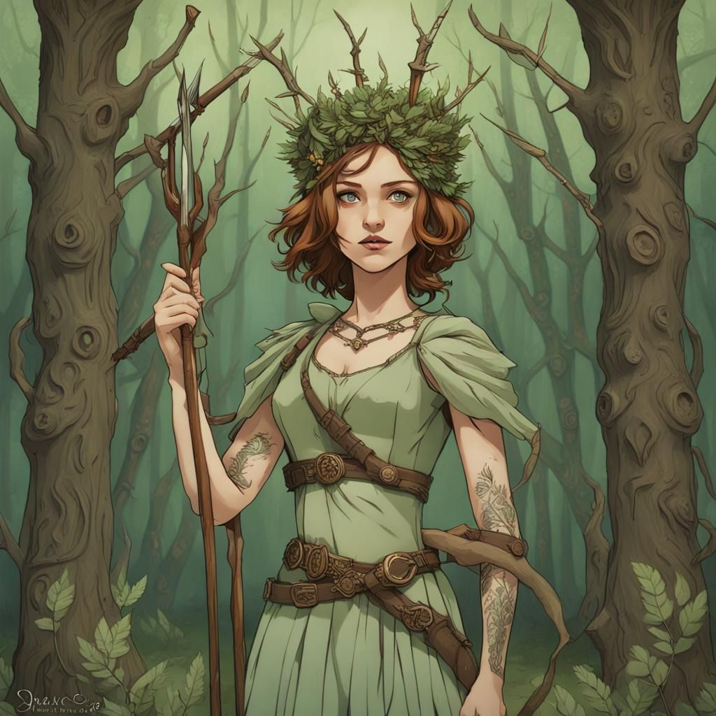 Elven Forest Guardian with Aspen Crown
