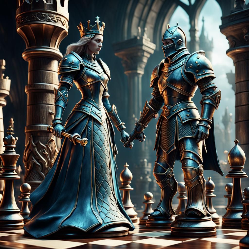 Fantasy Chess Pieces in Detailed Digital Painting