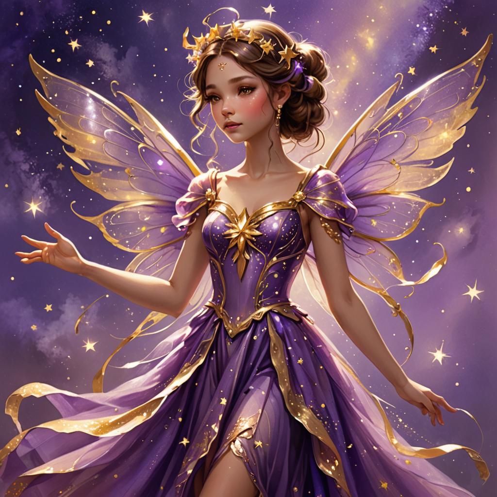 Star Fairy Portrait in Whimsical Fantasy Art