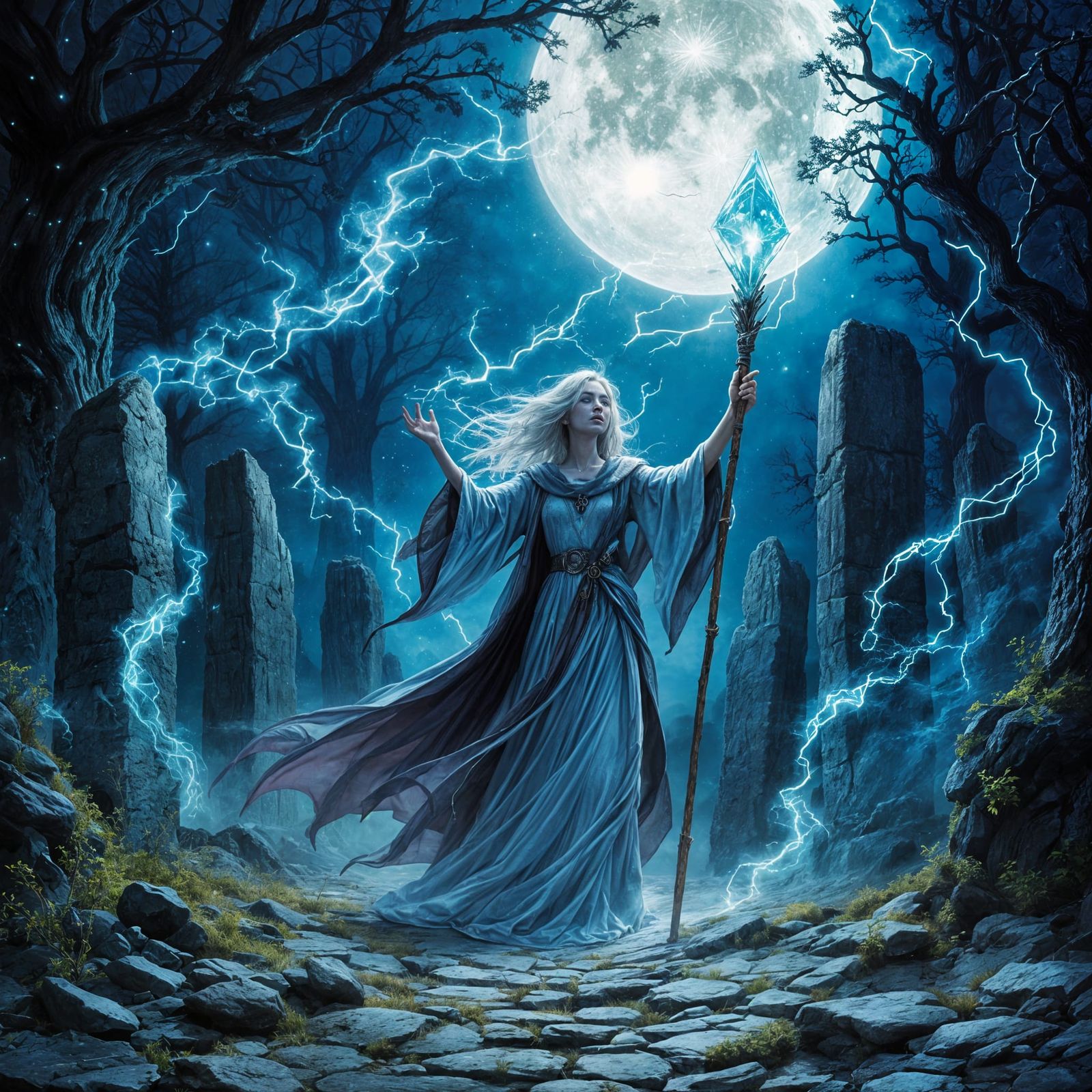 Mysterious Sorceress Conjured in Dreamy Pastel Fantasy