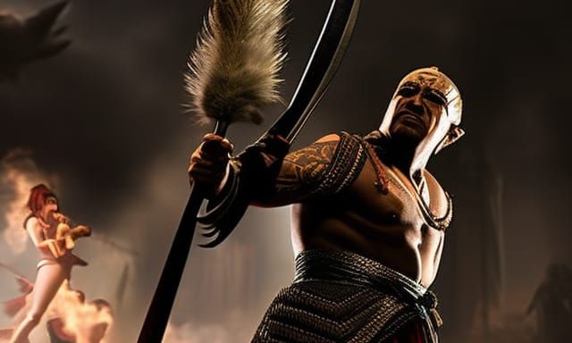 Aztec Priest with Jade Mask and Bloody Heart