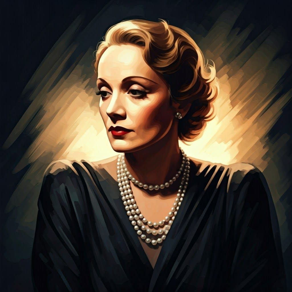 Marlene Dietrich in Film Noir Style Acrylic Art