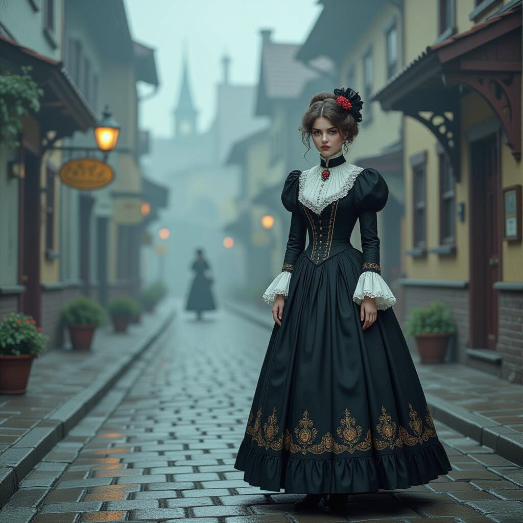 Victorian Girl in Cubist, Bauhaus Style