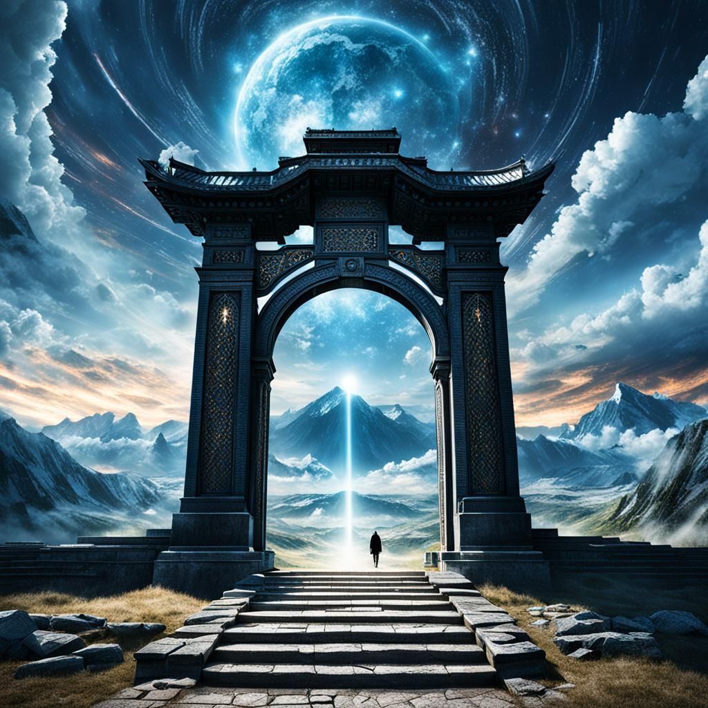 Ethereal Heavens Gate: A Surreal Vista