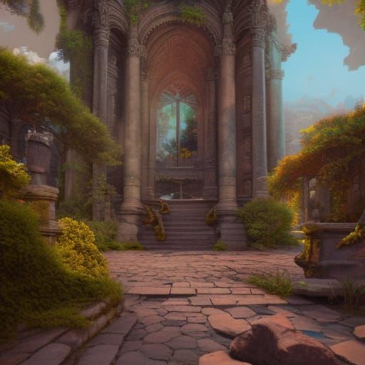 Stone Statue Transformed into Beautiful Ruins