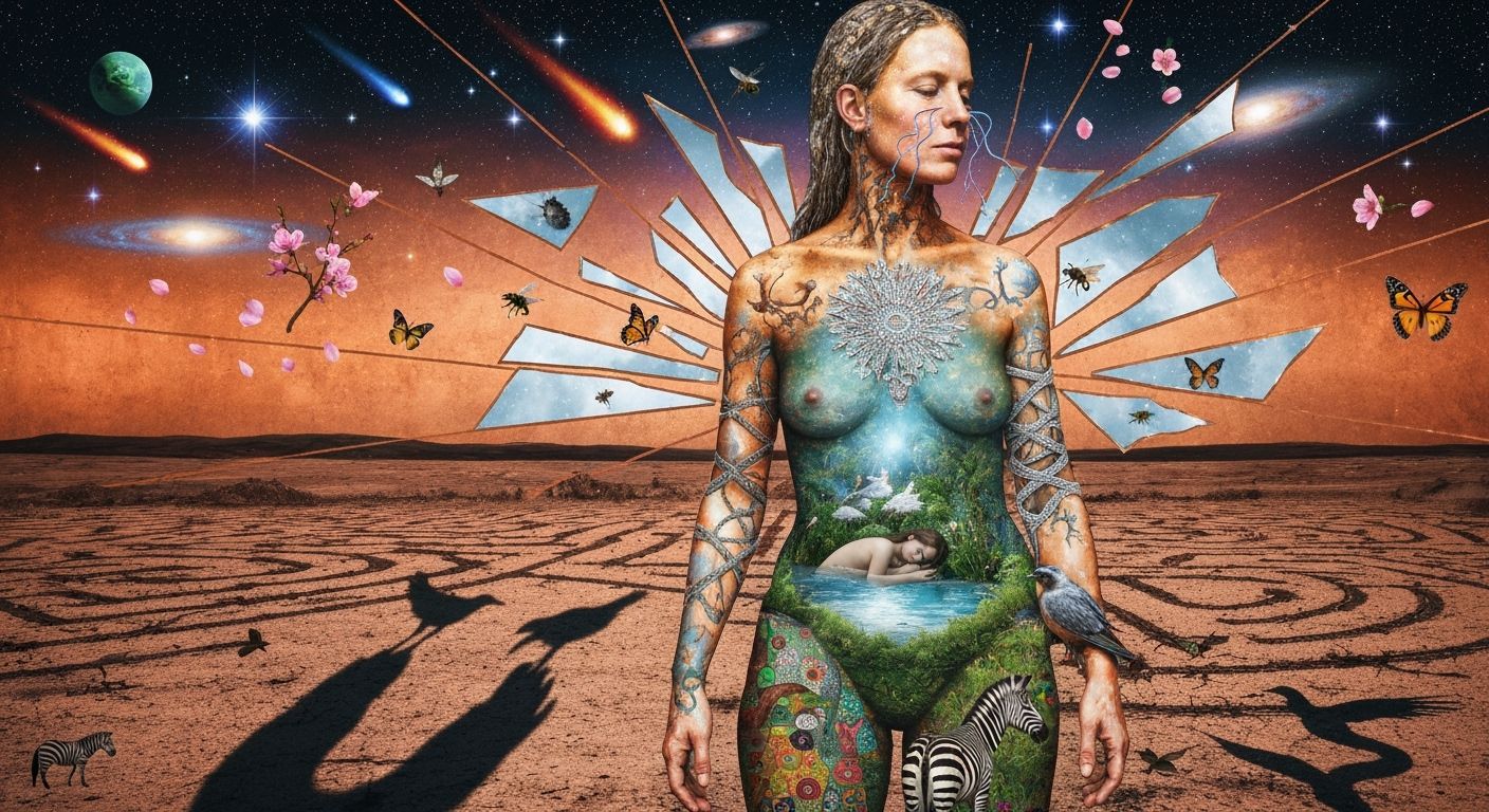 Mystical Shaman with Inner Bioluminescent Oasis