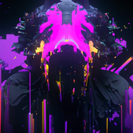 Abstract Glitch Screen with Hidden Faces