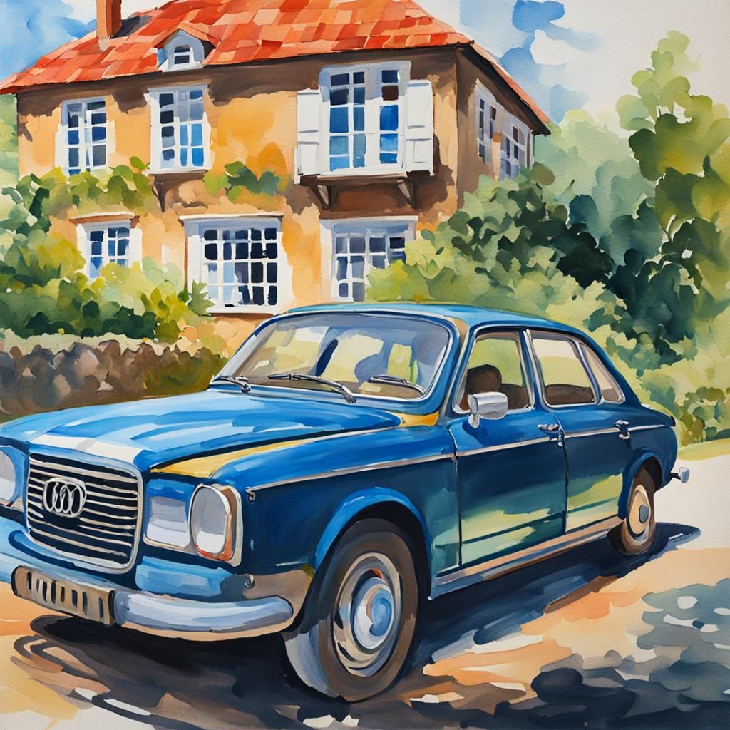 Auto Audi před domem