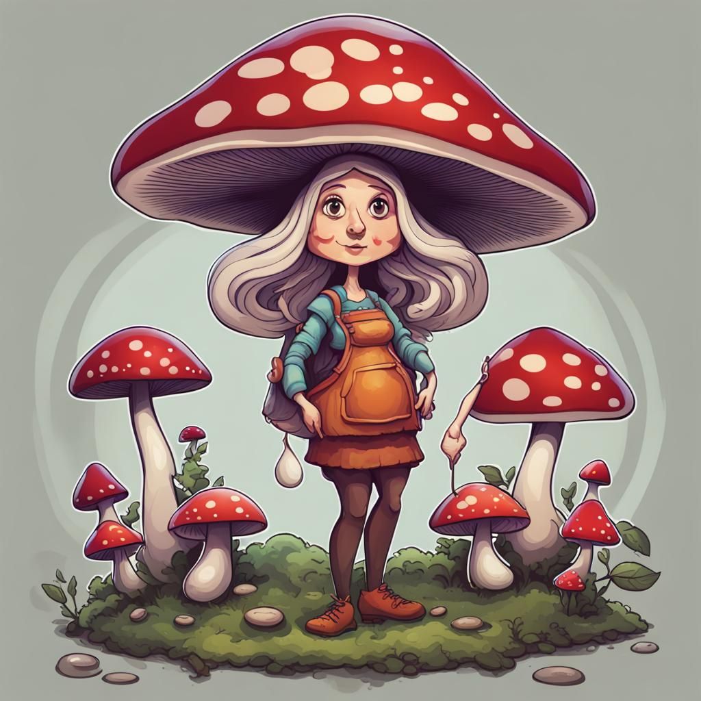 Mushroom Lady AI Image