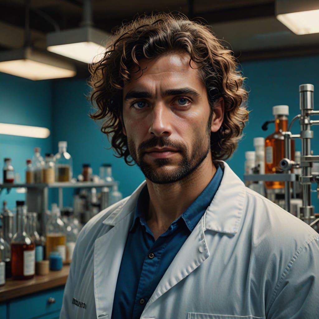 Researcher Portrait in Vibrant Oil Painting Style