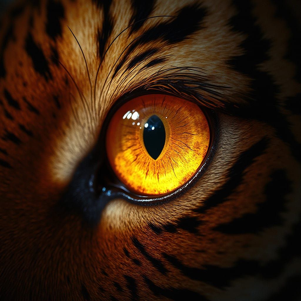 Golden Tiger's Eye Shines with Ethereal Light