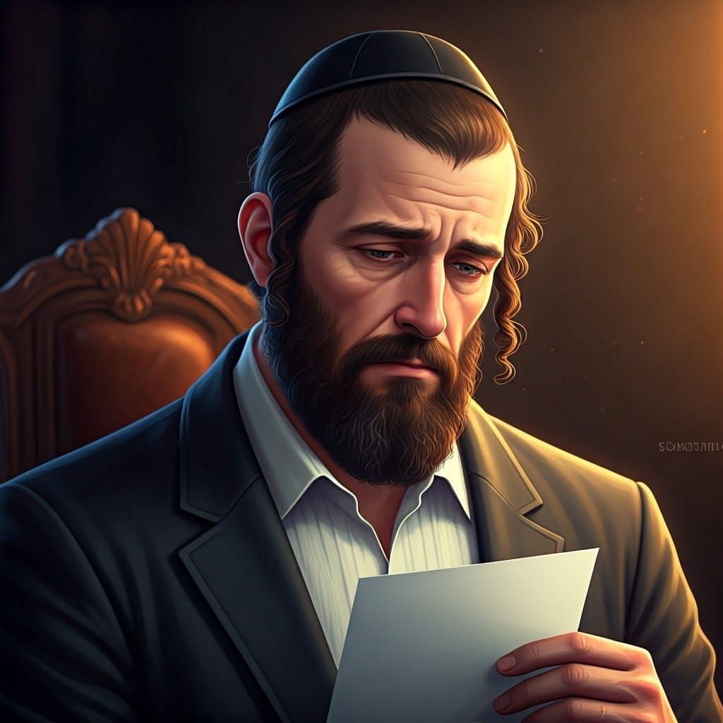Hasidic Man's Disappointment: 3D Anime Character Study