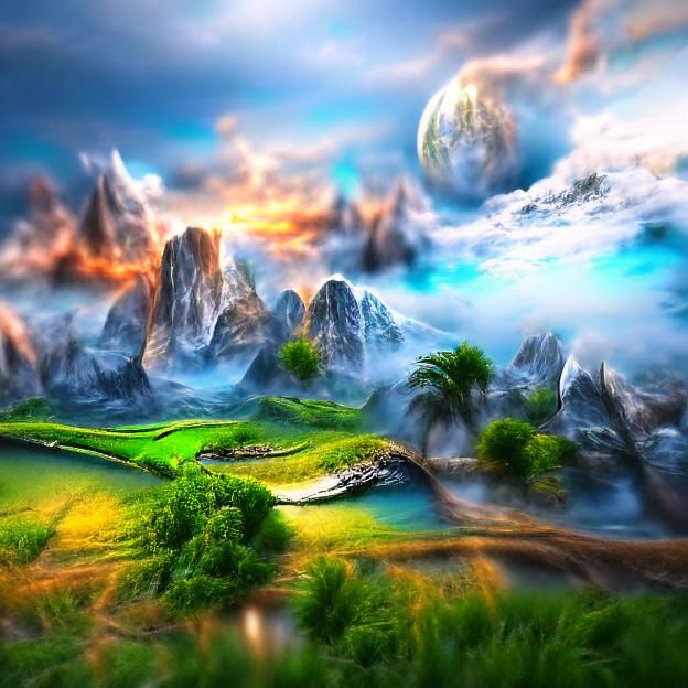 Realistic 8K Fantasy Landscape