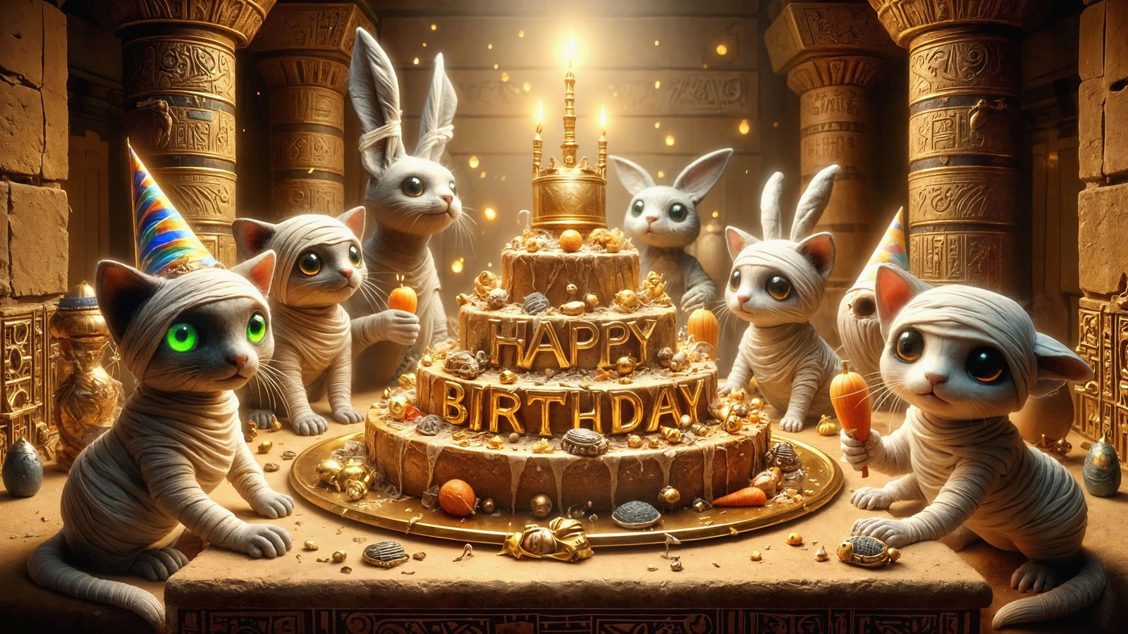 Mummified Critters Celebrate Birthday in Egyptian Tomb