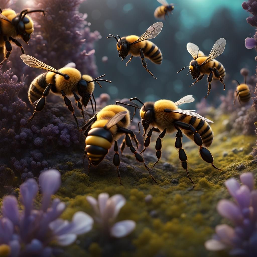 Bioengineered Bees Monitor Pollution in Fantasy Art