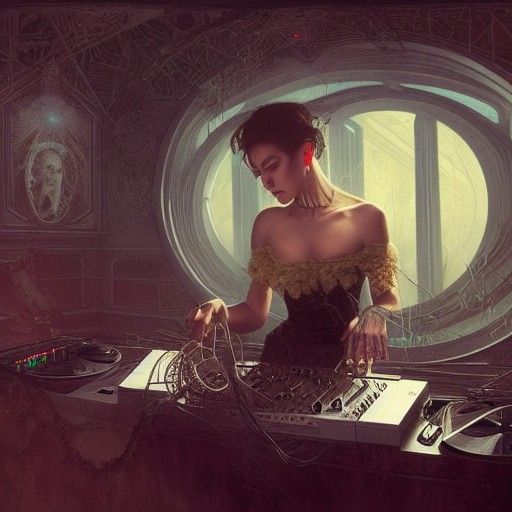 Epic Horror DJ Portrait in Digital Matte Painting Style