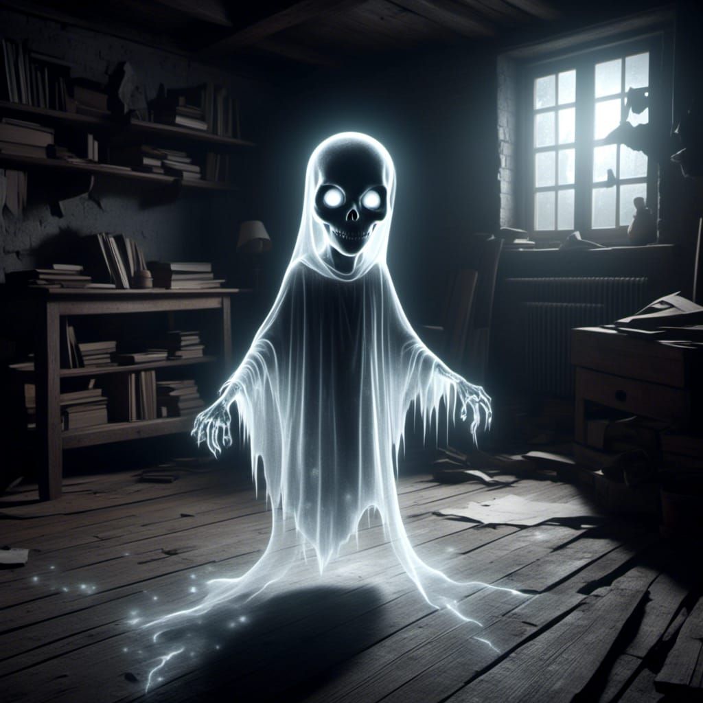 Ethereal Ghostly Figure Filled with Faith