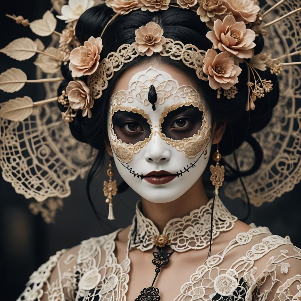 Japanese Woman in Catrina Costume: Dutch Master Lighting