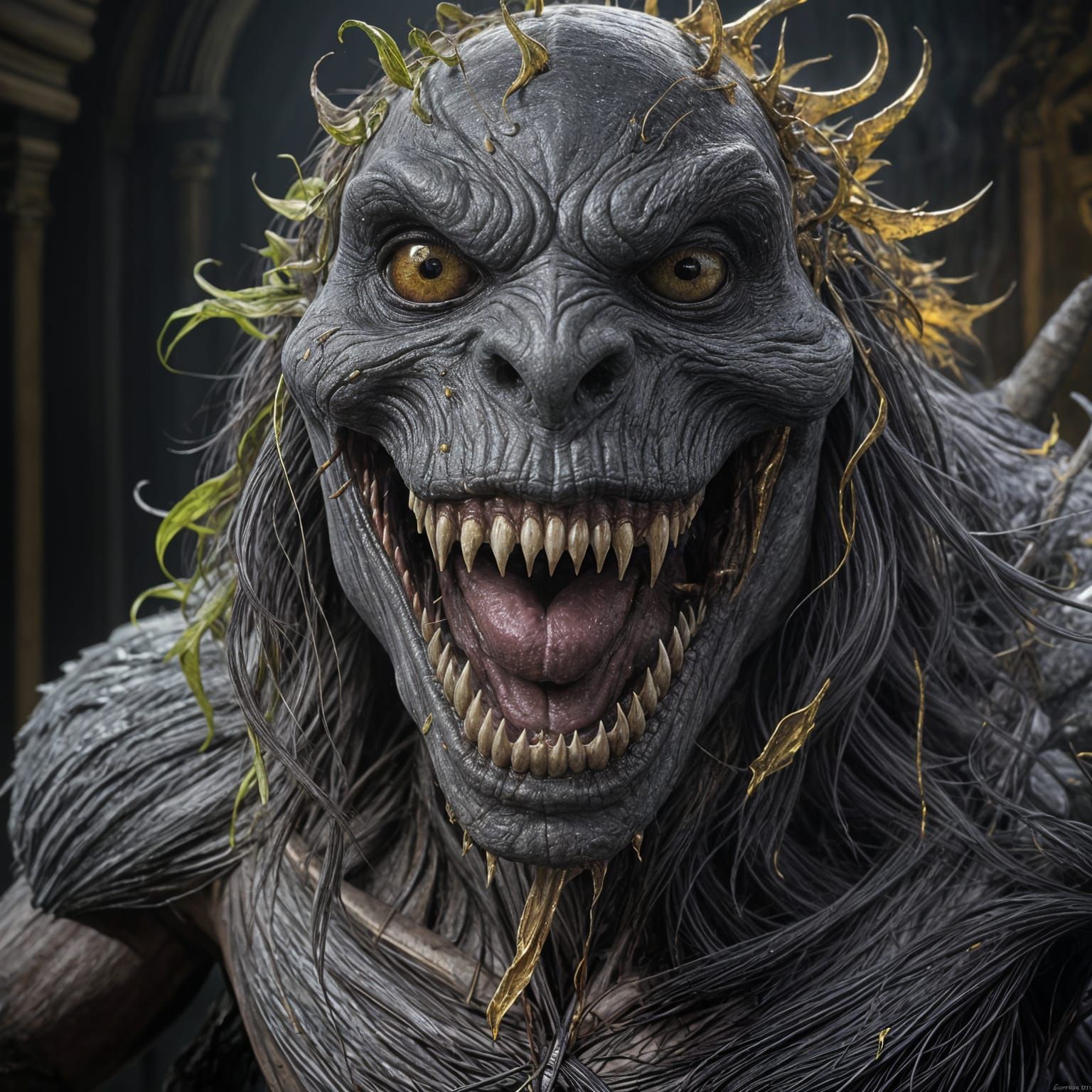 Hyperrealistic Ghost Creature in Dark Fantasy Style