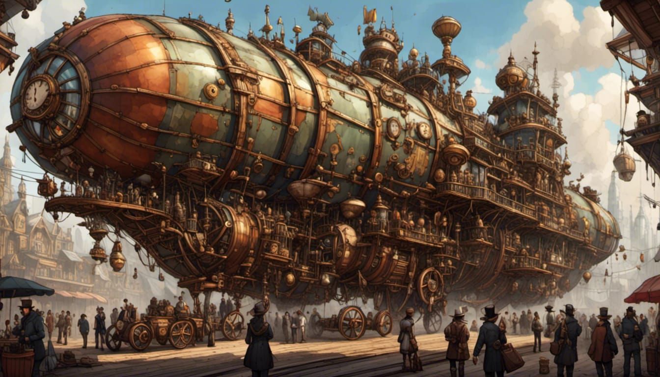 Steampunk War Airship with Raker Teeth